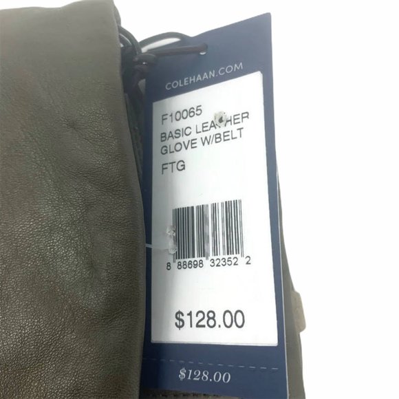 New Cole Haan Olive Green Leather Gloves Size M - Picture 6 of 6